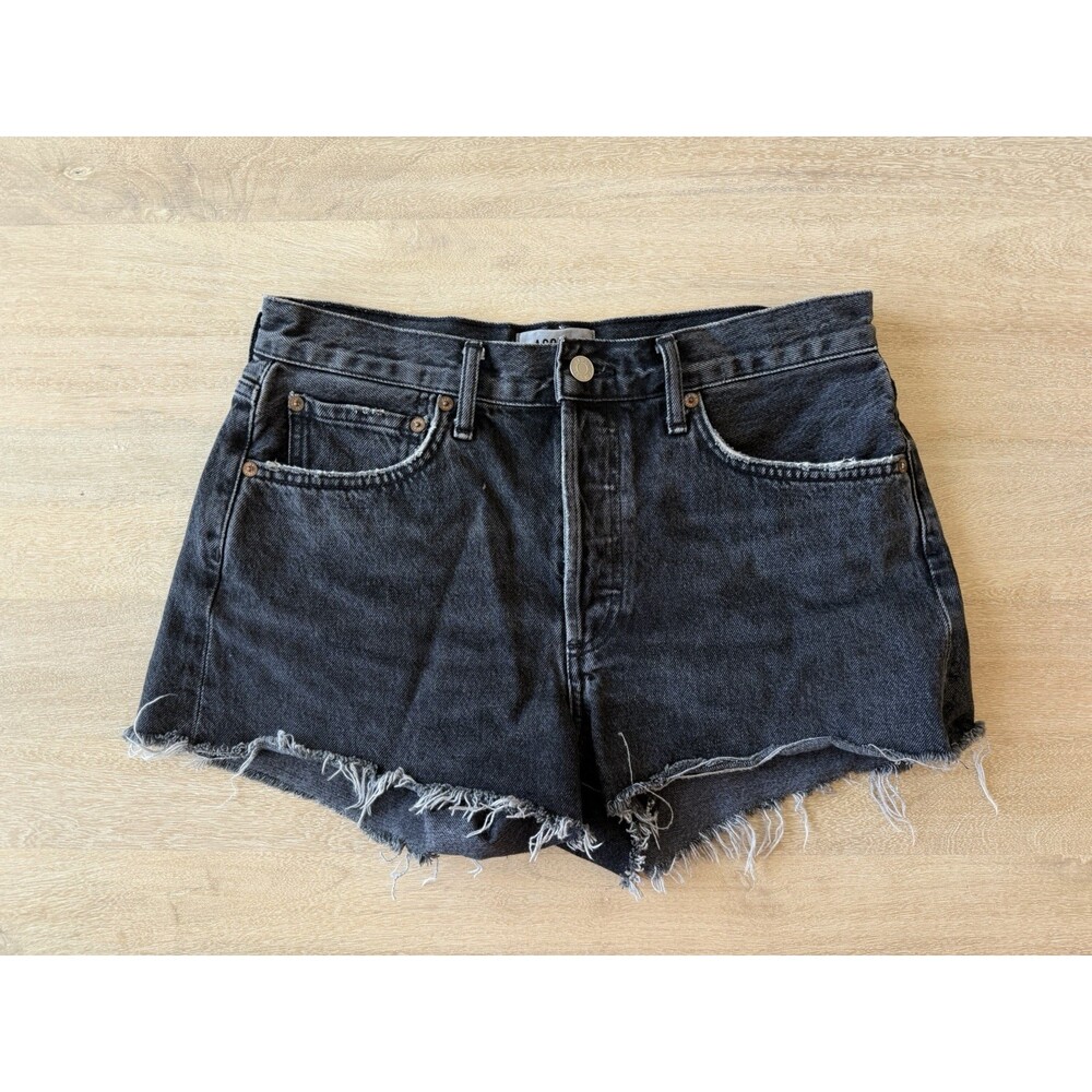Agolde Parker Denim Shorts in Bewitched Washed Black Size 27 3" Inseam - Picture 3 of 8